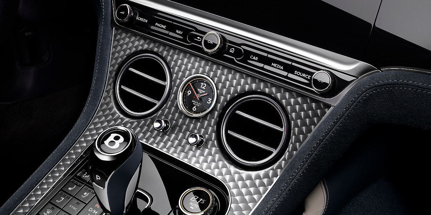 Bentley Firenze Bentley Continental GTC Speed convertible front interior engine spin veneer detail