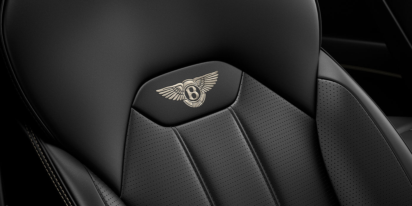 Bentley Firenze Bentley Bentayga SUV seat detail in Beluga black hide
