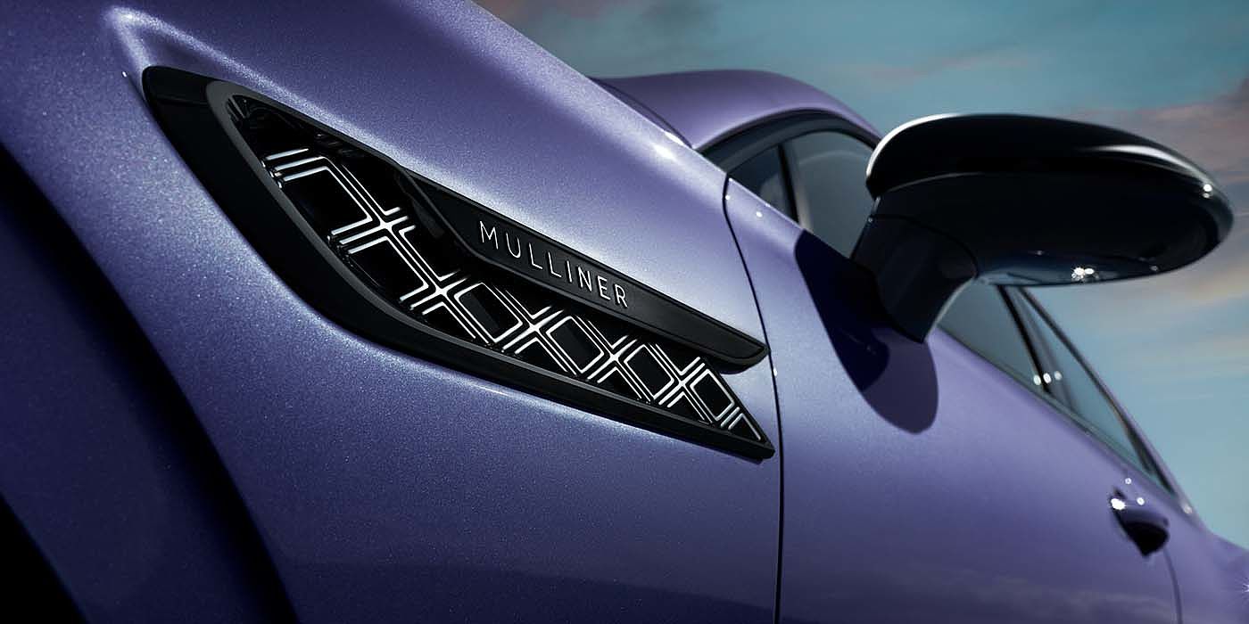 Bentley Firenze Bentley Flying Spur Mulliner in Tanzanite Purple paint with Blackline Specification wing vent