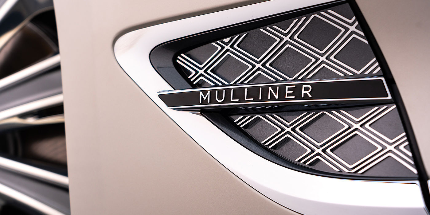 Bentley Firenze Bentley Continental GT Mulliner coupe in White Sand paint Mulliner wing vent close up